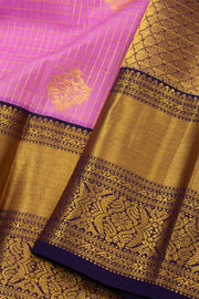 Pink Kanjivaram Pure Silk Saree with Contrast Pallu 10074834