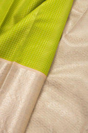 Yellow Kanjivaram Pure Silk Saree with Contrast Pallu 10074836