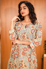 Mint Green Hand Block Printed Cotton Kurta 10062710