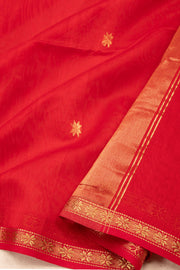 Red Maheshwari Silk Cotton Saree 10073128