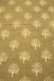 Green Dabu Printed Cotton Salwar Suit Material  - Avishya