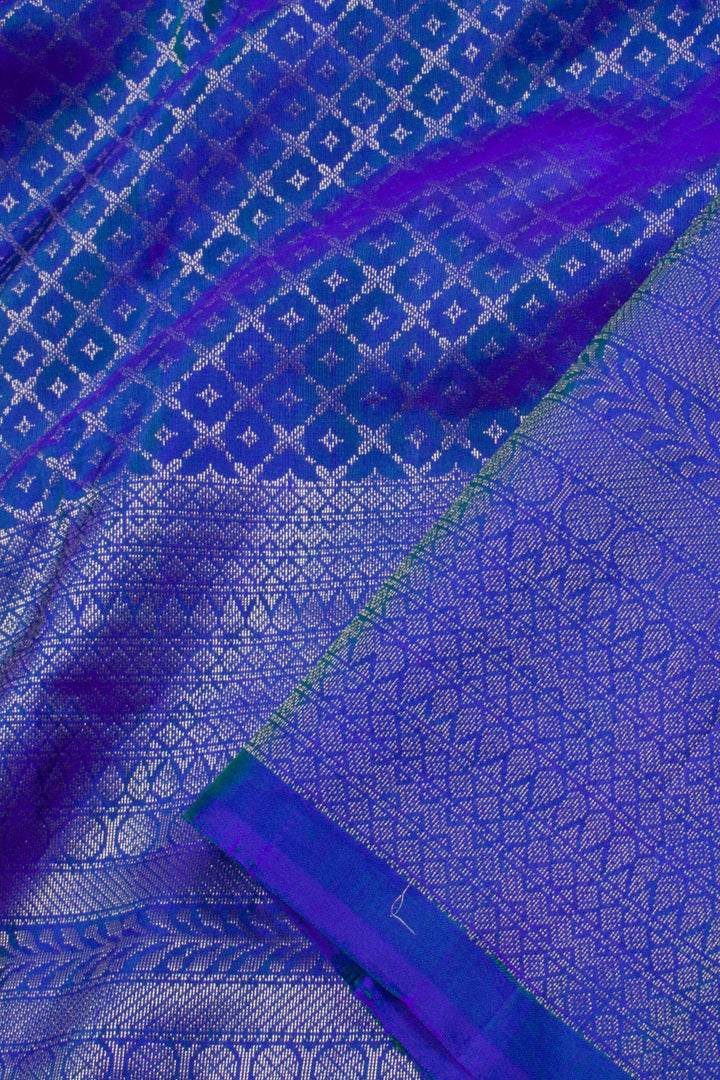 Yale Blue Handloom Kanjivaram Soft Silk Saree 10062446