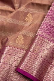 Chocolate Brown Handloom Kanjivaram Silk Saree 10070698 - Avishya