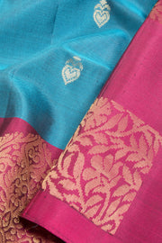 Blue Handloom Kanjivaram Silk Saree 10070718 - Avishya