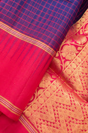 Midnight Blue Handloom Kanjivaram Silk Saree 10070727