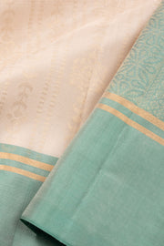 Cream Kanjivaram Soft Silk Saree