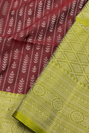 Maroon Kanjivaram Soft Silk Saree