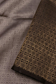Grey and Black Handloom Kanjivaram Soft Silk Saree 10073917