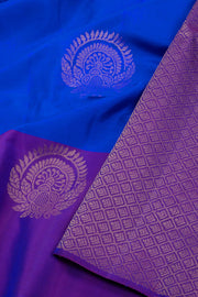 Blue Handloom Kanjivaram Soft Silk Saree with Contrast Pallu 10074807