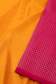 Yellow Handloom Kanjivaram Soft Silk Saree with Contrast Pallu  10074819