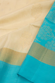 Cream Handloom Kanjivaram Soft Silk Saree 10075681
