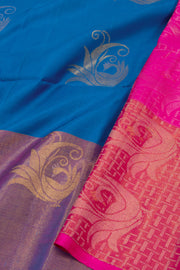 Blue Handloom Kanjivaram Soft Silk Saree 10075686