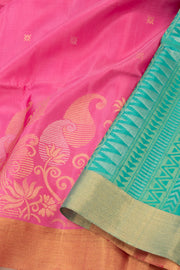 Pink Handloom Kanjivaram Soft Silk Saree 10075687