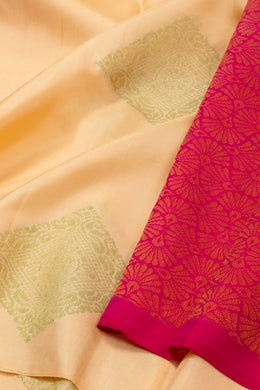 Cream Handloom Kanjivaram Soft Silk Saree 10076141