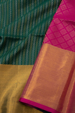 Green Handloom Kanjivaram Soft Silk Saree 10076142