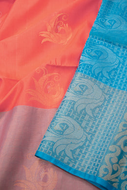 Orange Handloom Kanjivaram Soft Silk Saree 10076145