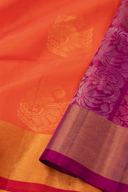 Orange Handloom Kanjivaram Soft Silk Saree 10076156