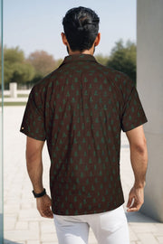 Maroon Bagh Printed Half Sleeve Men's Cotton Shirt 10075455