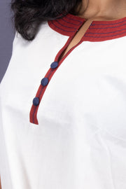 White Boat Neck Cotton Crop Top 10068091