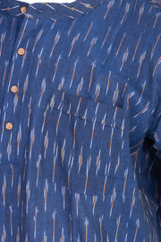 Ikat Cotton Men's Short Kurta With Front Pocket 10076953