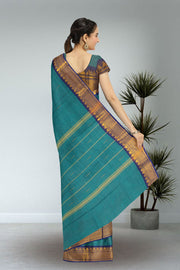 Blue Handloom Chettinad Cotton Saree 10072601
