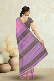 Pink Maheshwari Silk Cotton Saree 10075253