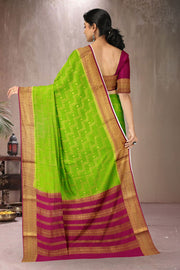 Lawn Green Mysore Crepe Silk Saree 10065867