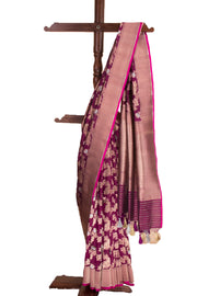 Purple Handloom Banarasi Katan Silk Saree 10069399