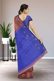 Brown Bengal Handwoven Jamdani Style Cotton Saree 10075348