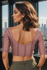 Brown Andhra Cotton Blouse 10074418