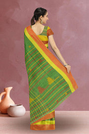 Green Bengal Handwoven Cotton Saree 10075340