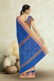 Blue Handloom Chettinad Cotton Saree 10072596