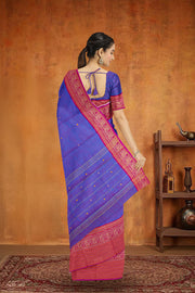 Purple Handloom Chettinad Cotton Saree 10075073