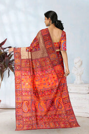 Red Handloom Kashmir Kani Silk Saree 10075400