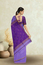 Lavender Maheshwari Silk Cotton Saree 10075255