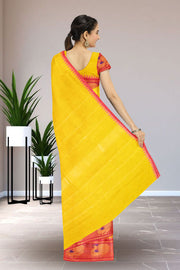 Yellow Handloom Kanchi Cotton Saree 10071761