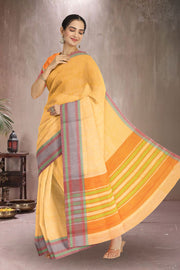 Orange Handloom Kanchi Cotton Saree 10071739