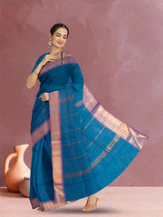 Blue Handloom Kanchi Cotton Saree 10071810