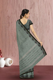 Grey Handloom Chettinad Cotton Saree Without Blouse 10075164