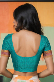 Blue Narayanpet Silk Blouse 10074444