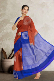 Chestnut Brown Handloom Kanjivaram Soft Silk Saree 10063256