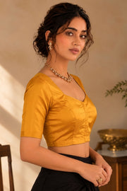 Amber Honey Yellow Kanjivaram Silk Blouse 10076646