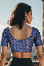 Blue Odisha Ikat Cotton Blouse 10075034