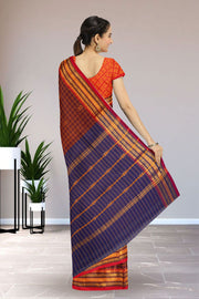 Maroon Handloom Chettinad Cotton Saree 10075921