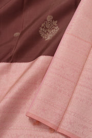 Brown Korvai Kanjivaram Silk Saree with Zari Border 10077916