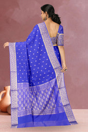 Blue  Mysore Crepe Silk Saree 10064333