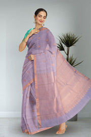 Rose Quartz Monotone Kanjivaram Silk Saree 10075520