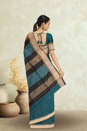 Blue Maheshwari Silk Cotton Saree 10075248