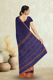 Blue Handloom Chettinad Cotton Saree 10075081