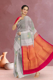 Grey Handloom Kanjivaram Soft Silk Saree 10066280